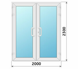 Пластиковая двухстворчатая остекленная дверь Veka 2000x2300